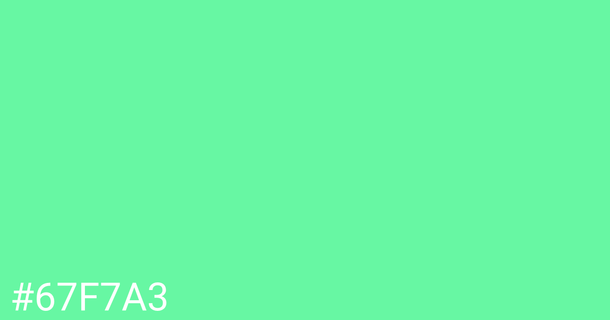 Hex color #67f7a3 graphic