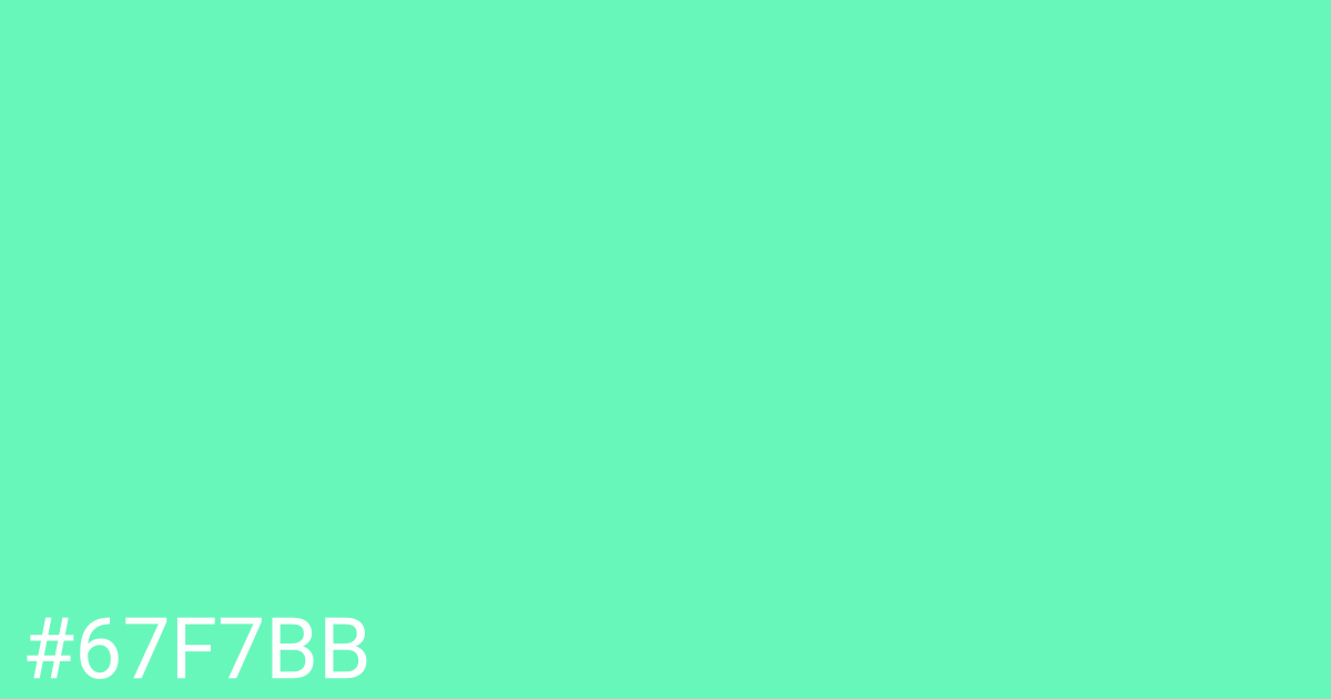 Hex color #67f7bb graphic