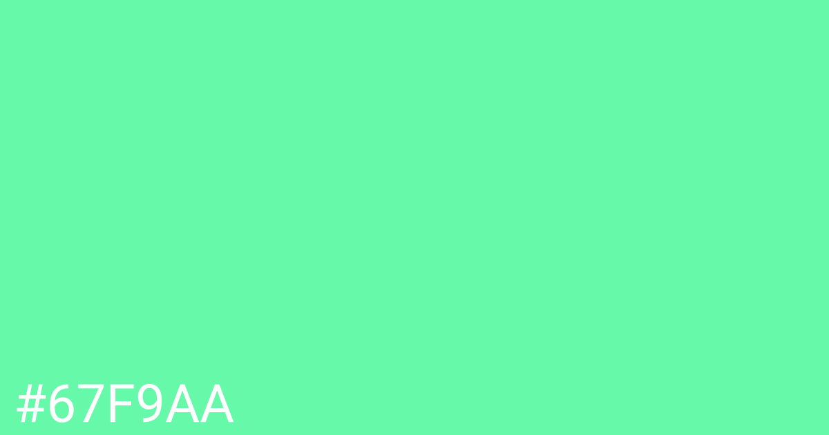 Hex color #67f9aa graphic