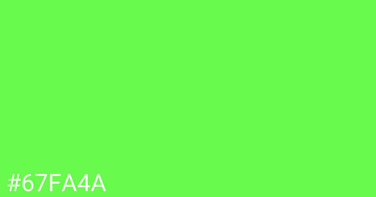 Hex color #67fa4a graphic