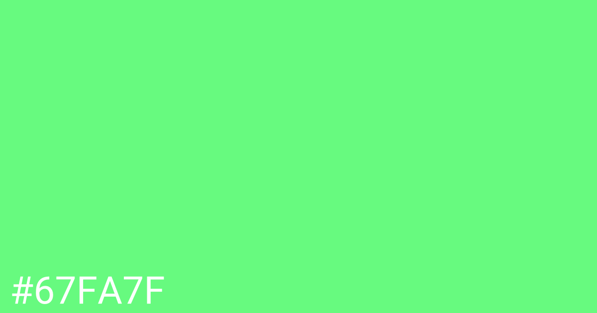 Hex color #67fa7f graphic