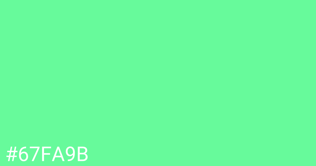 Hex color #67fa9b graphic