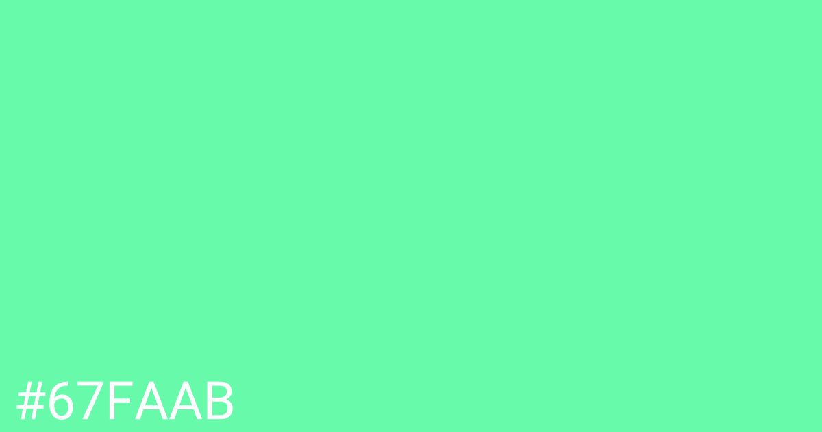 Hex color #67faab graphic