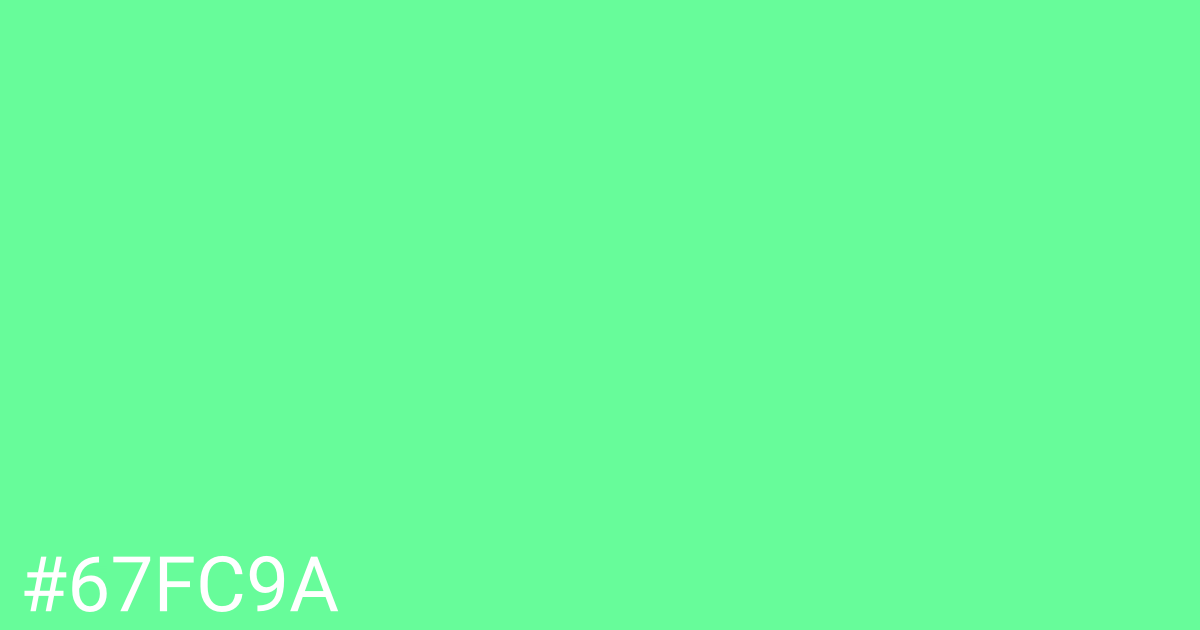 Hex color #67fc9a graphic