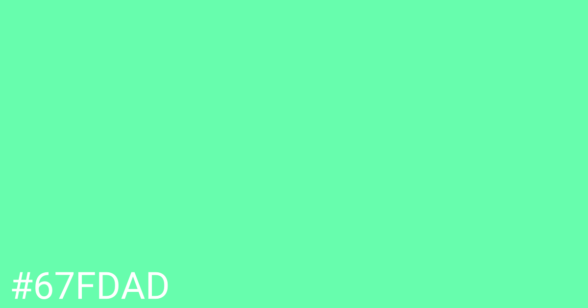 Hex color #67fdad graphic