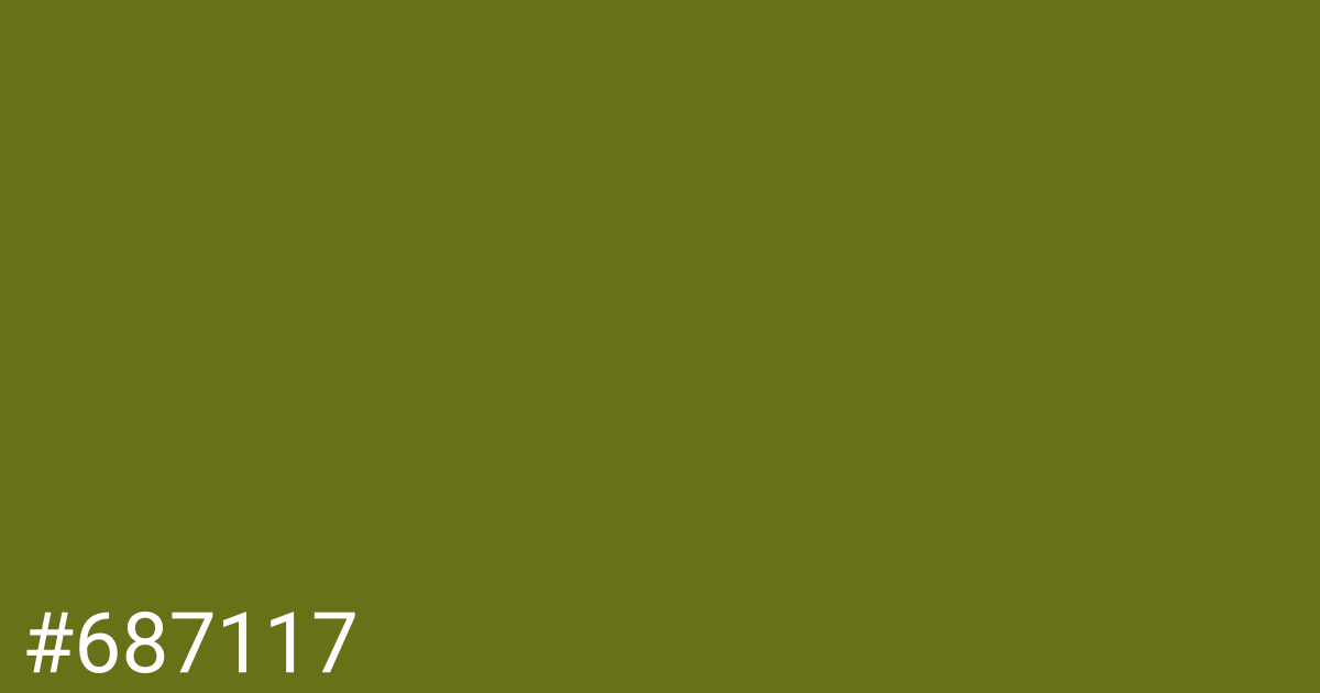 Hex color #687117 graphic