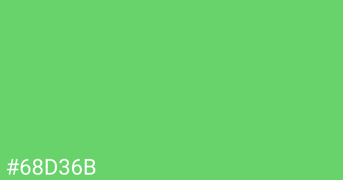 Hex color #68d36b graphic