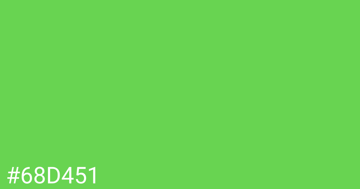 Hex color #68d451 graphic