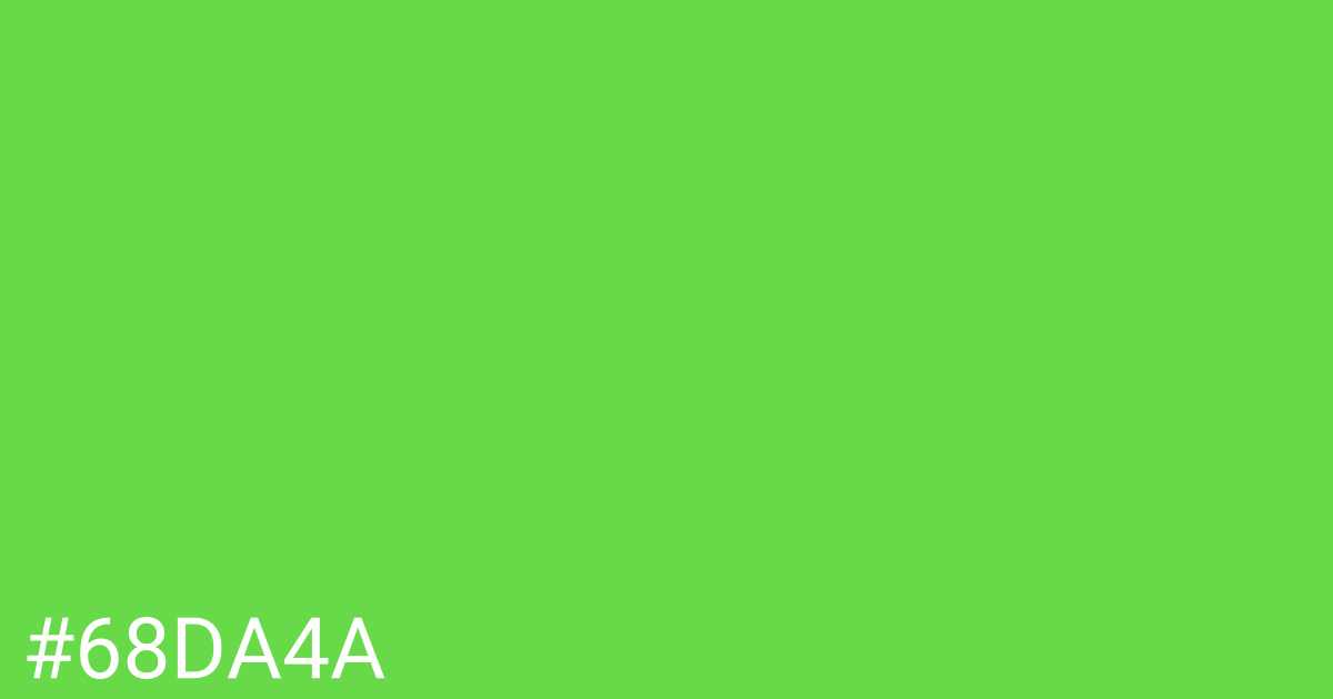 Hex color #68da4a graphic