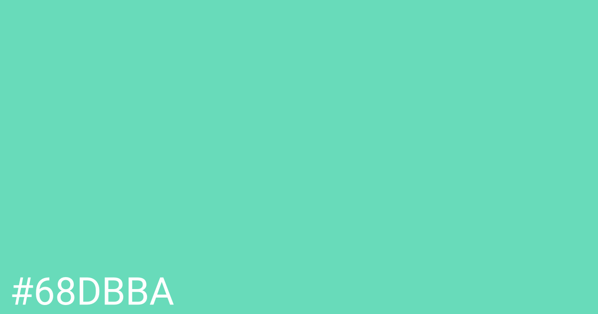 Hex color #68dbba graphic