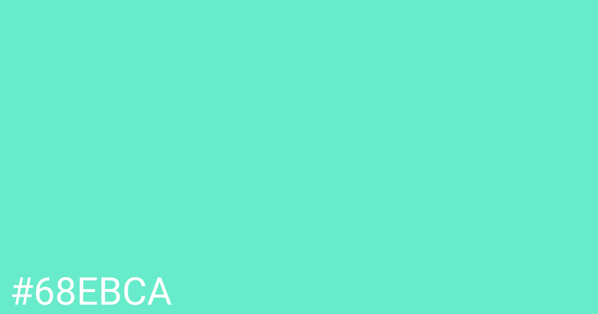 Hex color #68ebca graphic