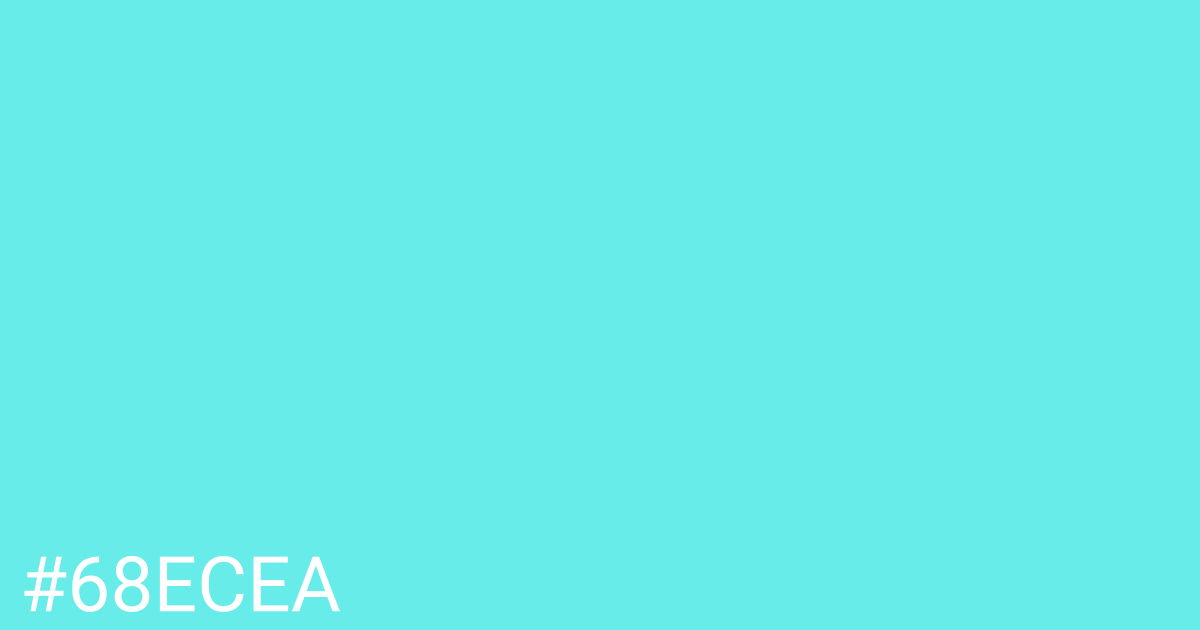 Hex color #68ecea graphic