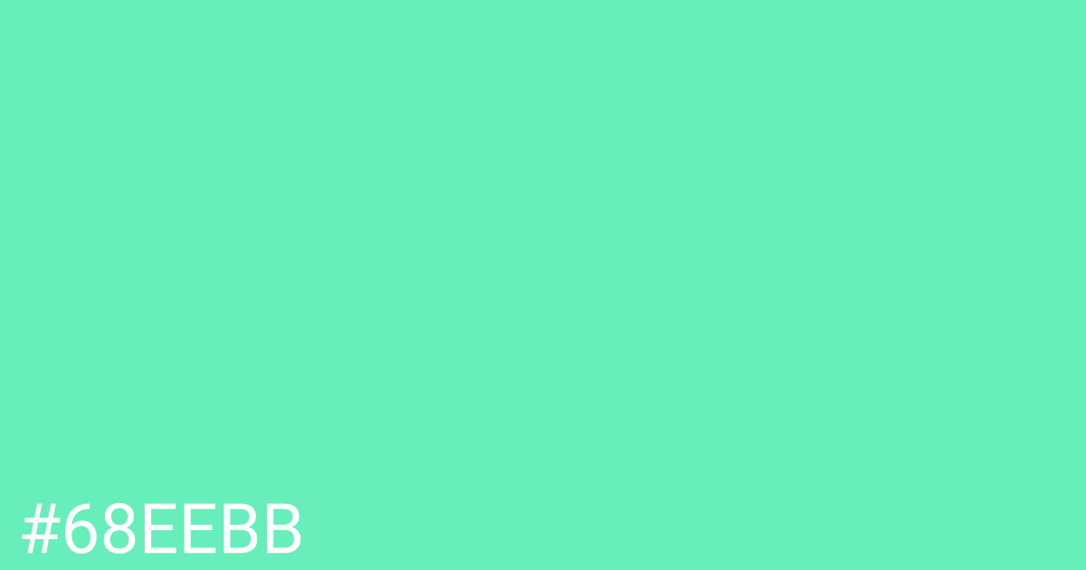 Hex color #68eebb graphic