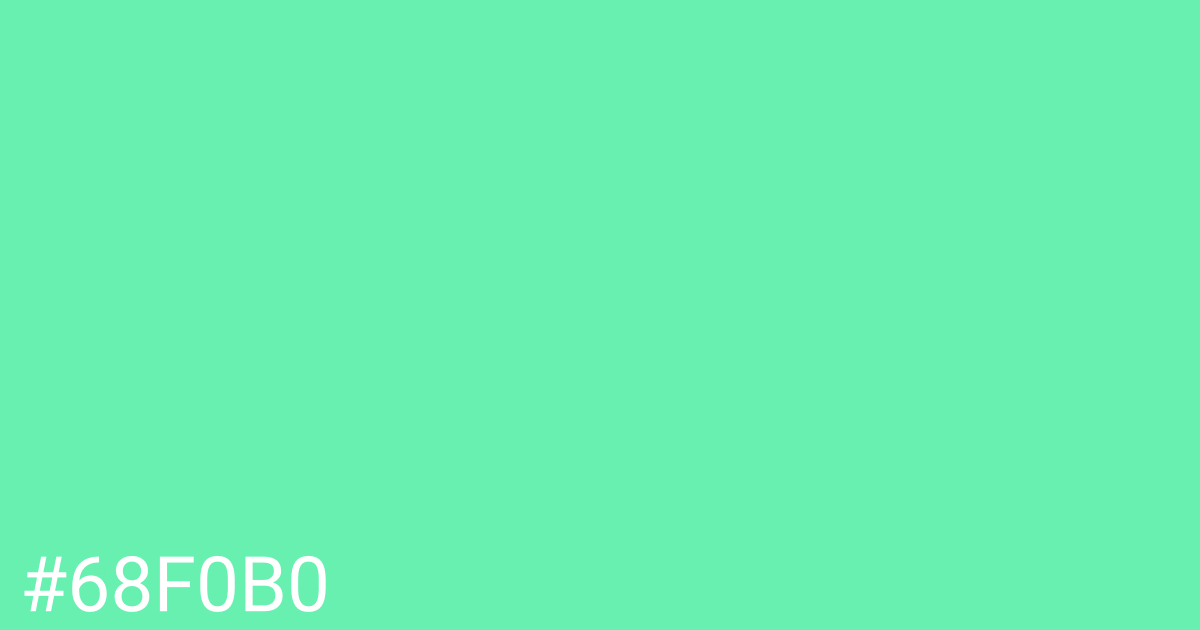 Hex color #68f0b0 graphic