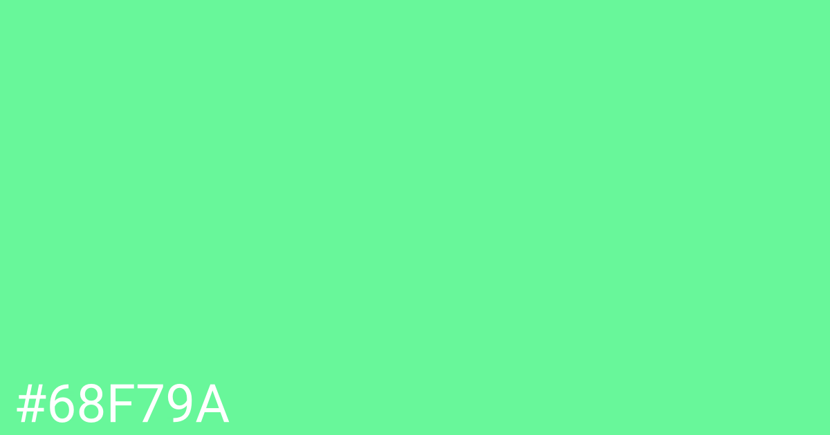 Hex color #68f79a graphic