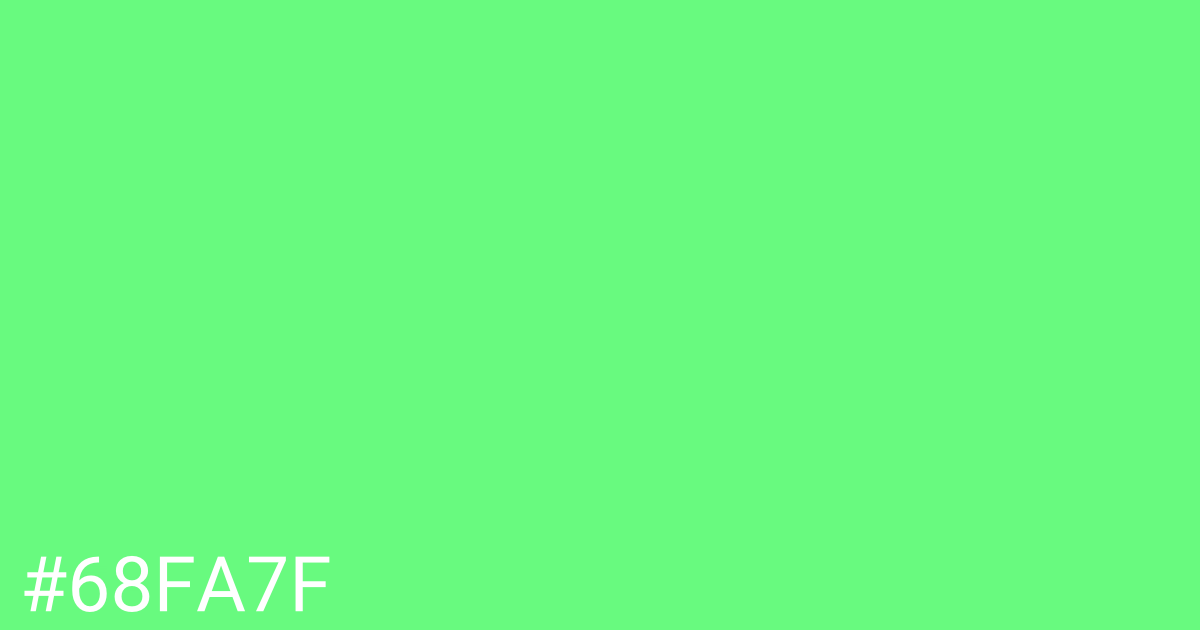 Hex color #68fa7f graphic