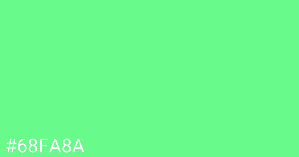 Hex color #68fa8a graphic