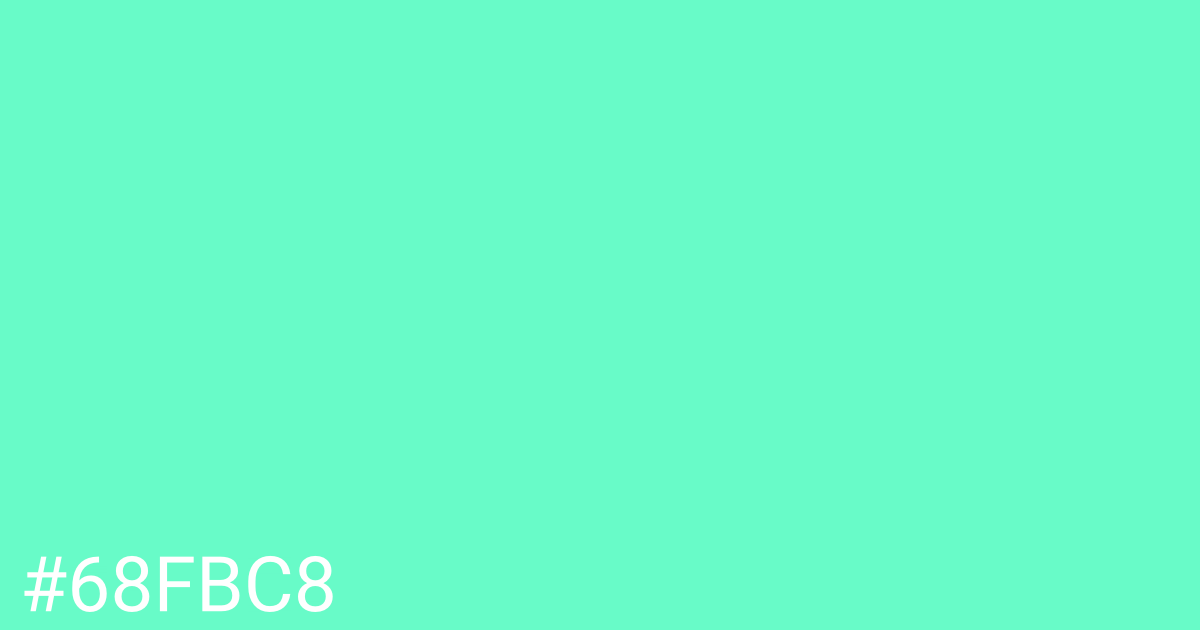 Hex color #68fbc8 graphic