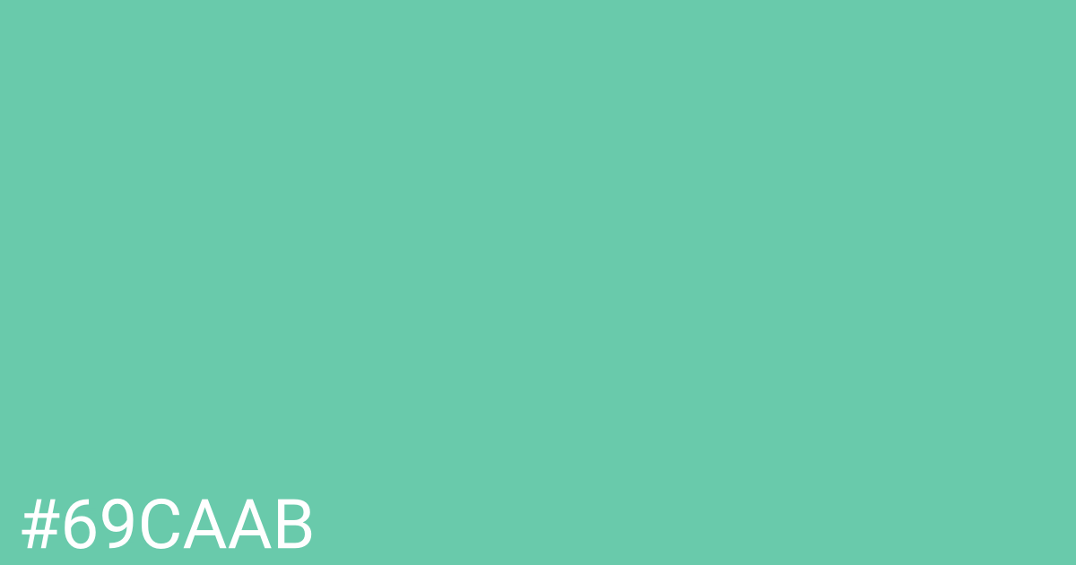 Hex color #69caab graphic