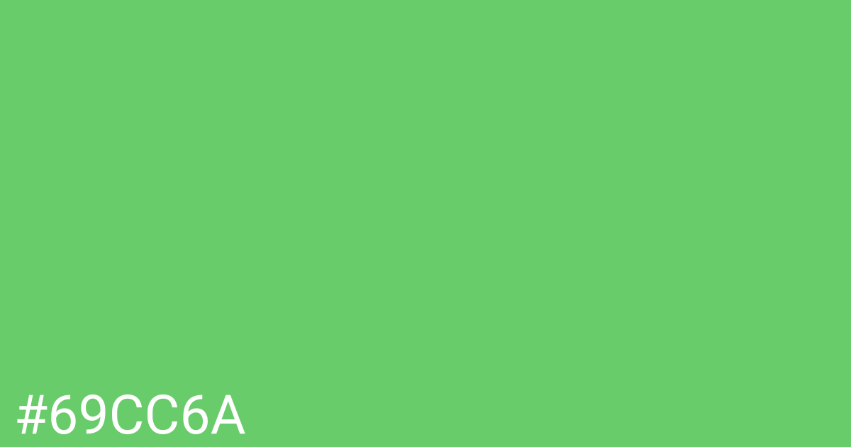 Hex color #69cc6a graphic