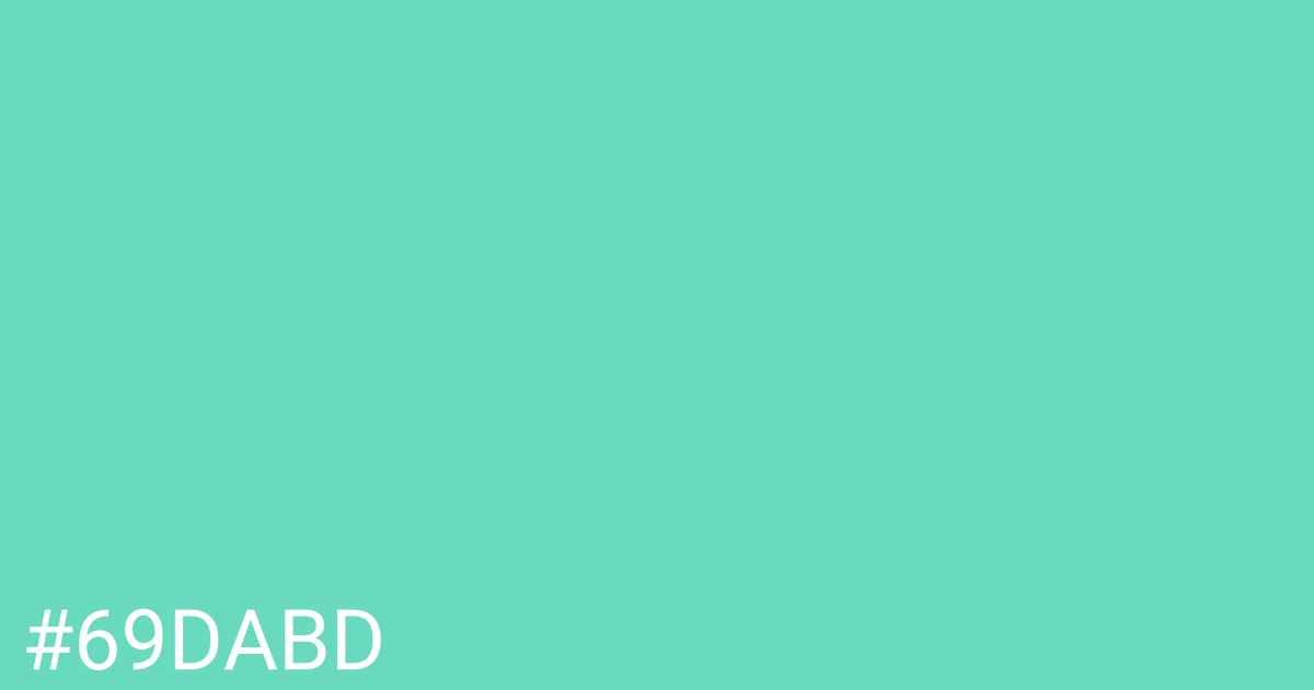 Hex color #69dabd graphic