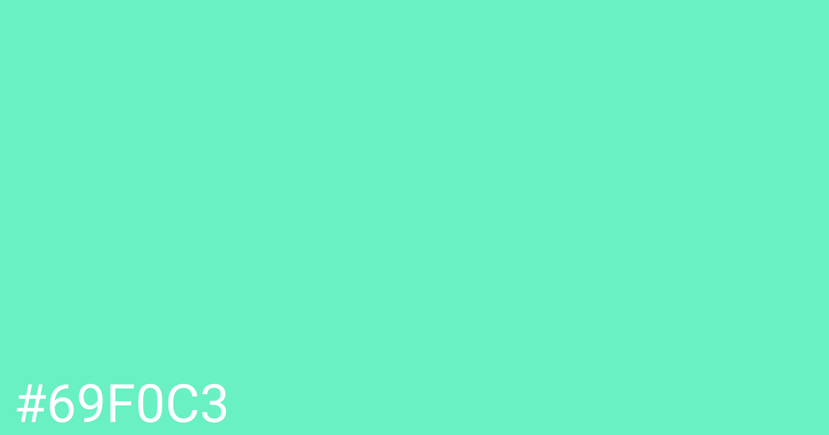 Hex color #69f0c3 graphic