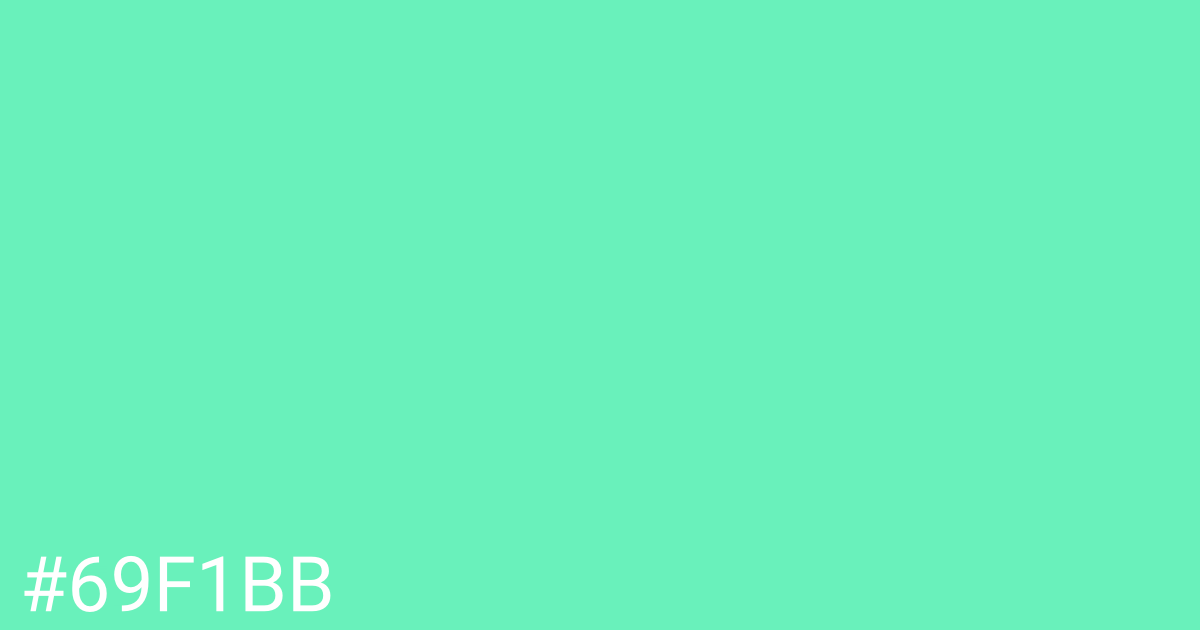 Hex color #69f1bb graphic