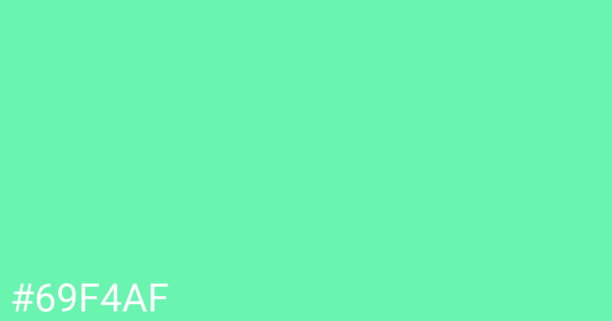 Hex color #69f4af graphic