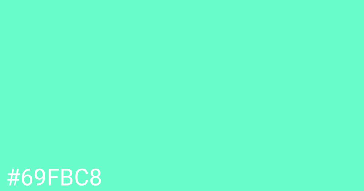 Hex color #69fbc8 graphic