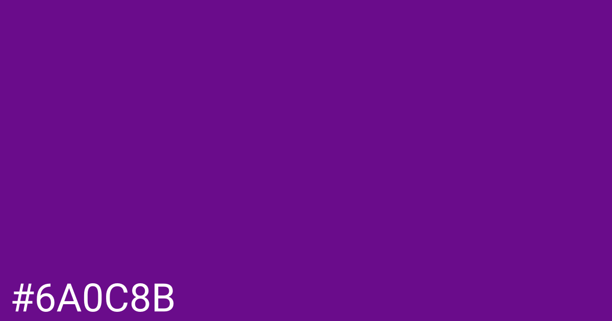 Hex color #6a0c8b graphic