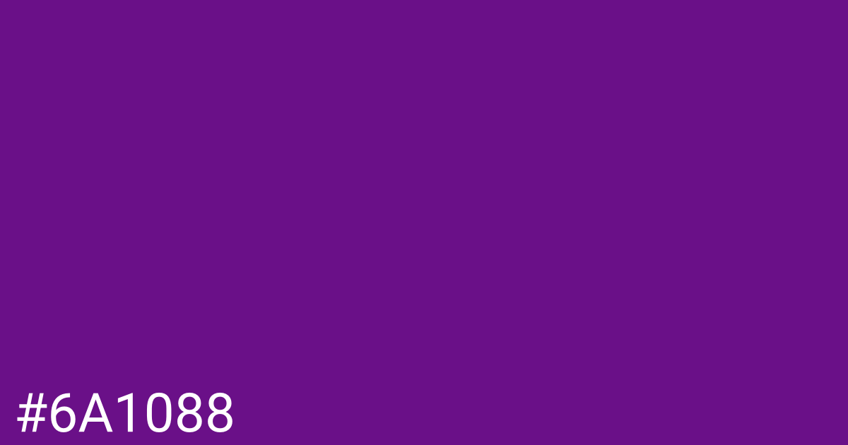 Hex color #6a1088 graphic