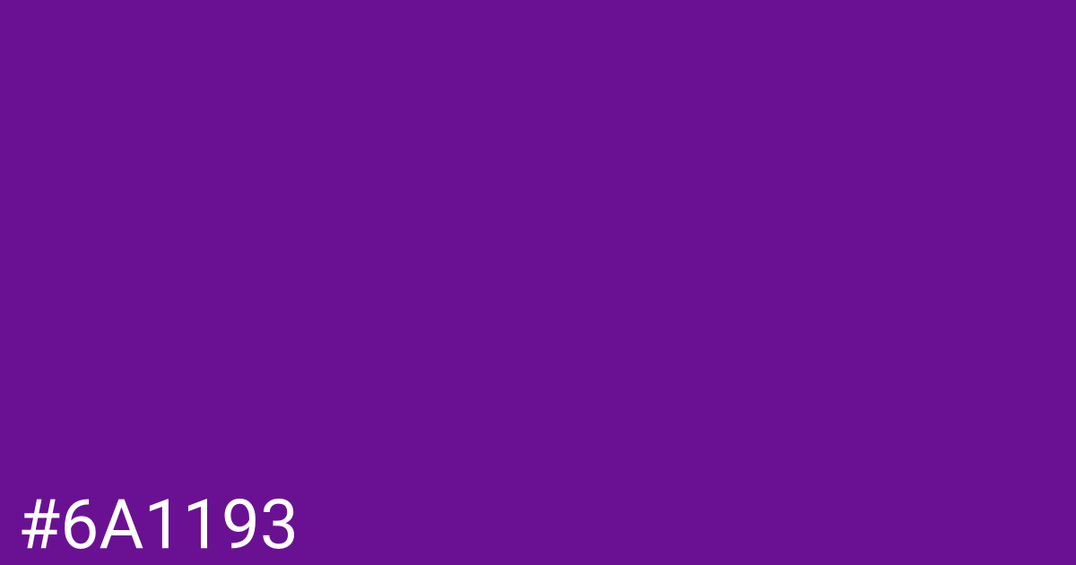 Hex color #6a1193 graphic