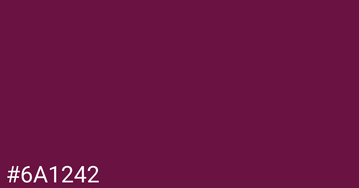 Hex color #6a1242 graphic