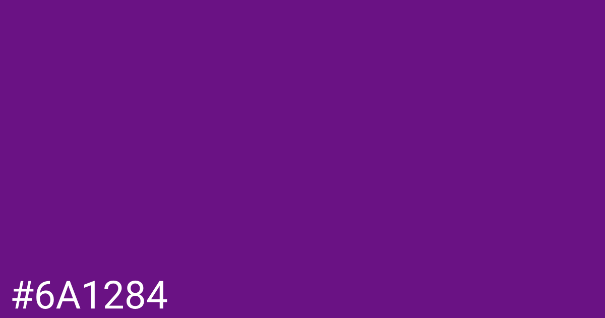 Hex color #6a1284 graphic