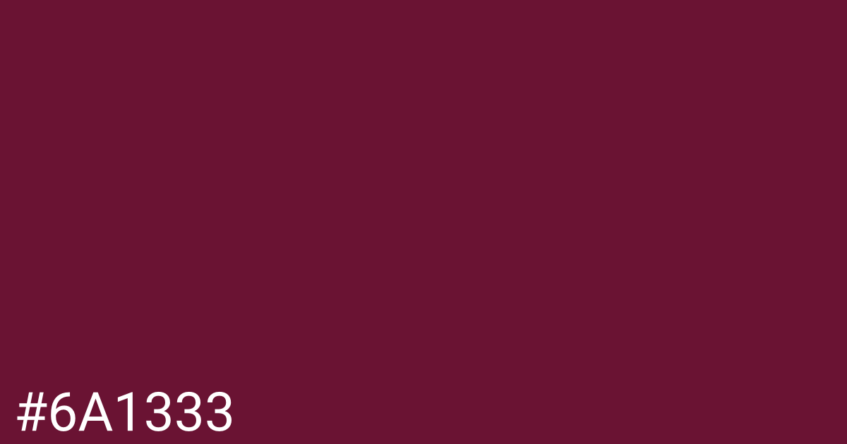 Hex color #6a1333 graphic