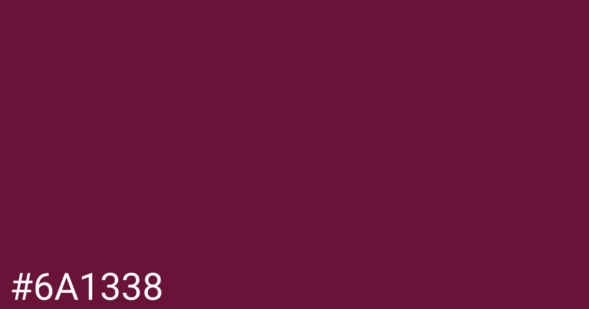 Hex color #6a1338 graphic