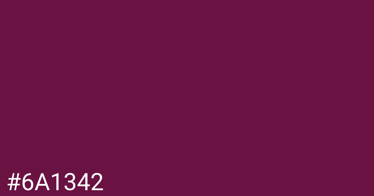 Hex color #6a1342 graphic