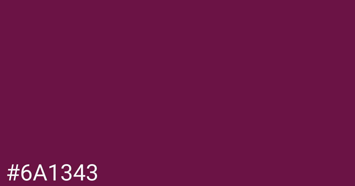 Hex color #6a1343 graphic