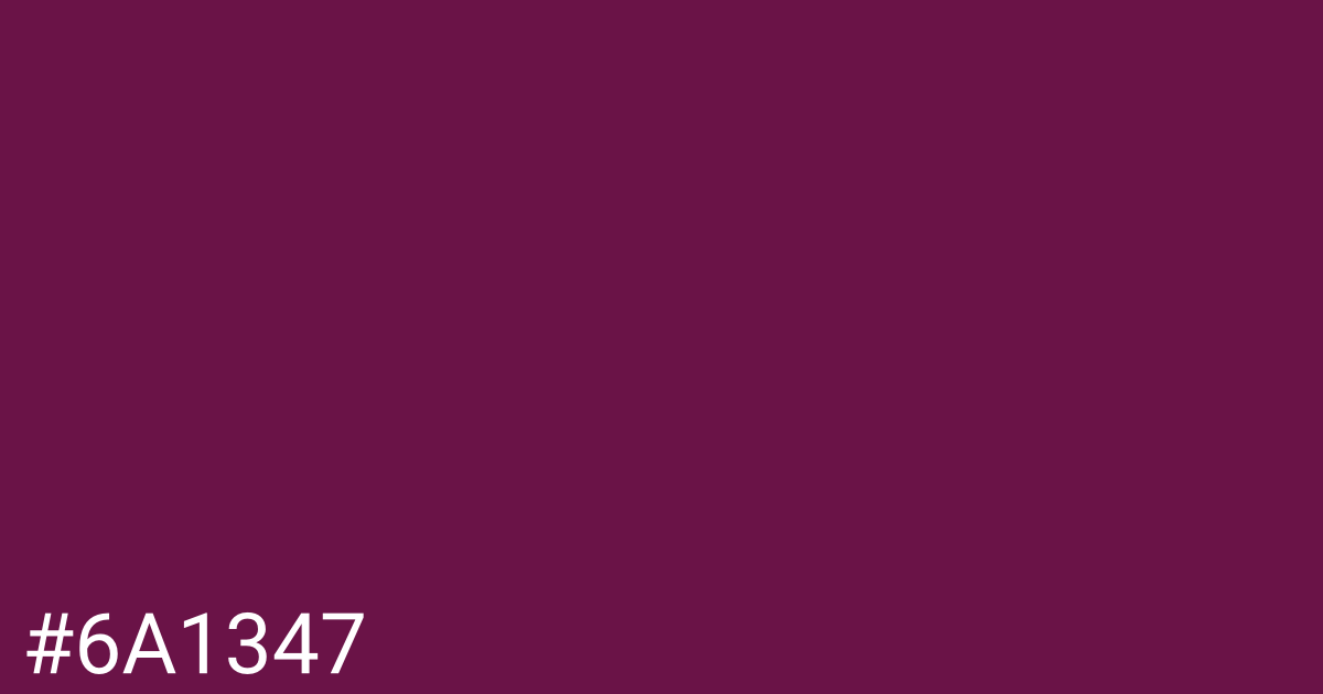 Hex color #6a1347 graphic