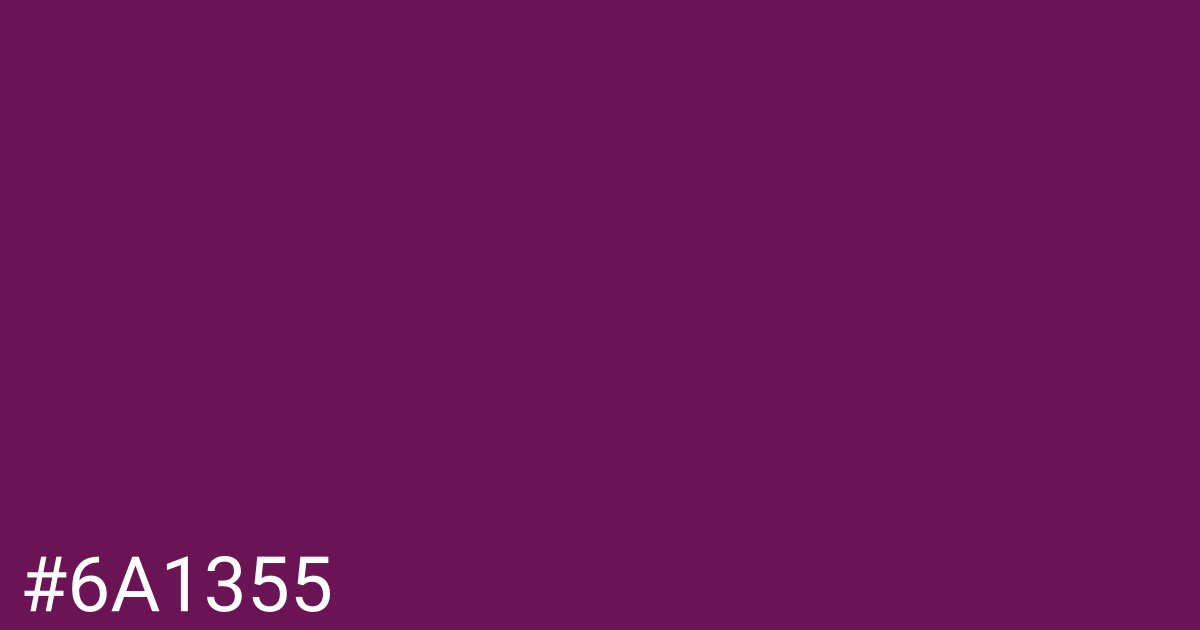 Hex color #6a1355 graphic