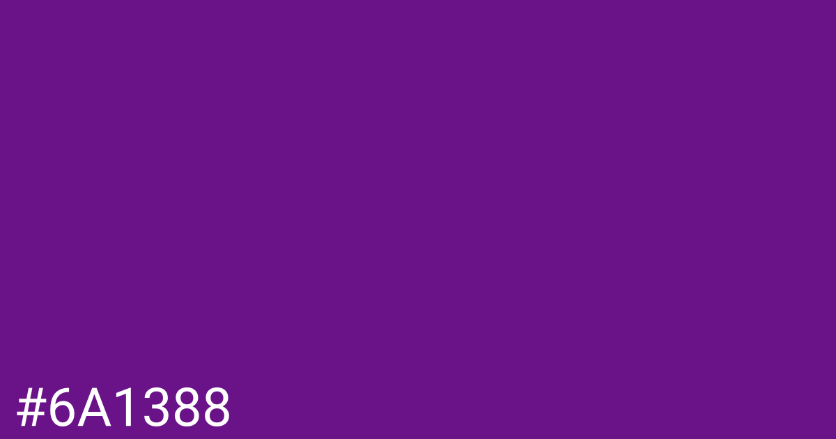 Hex color #6a1388 graphic