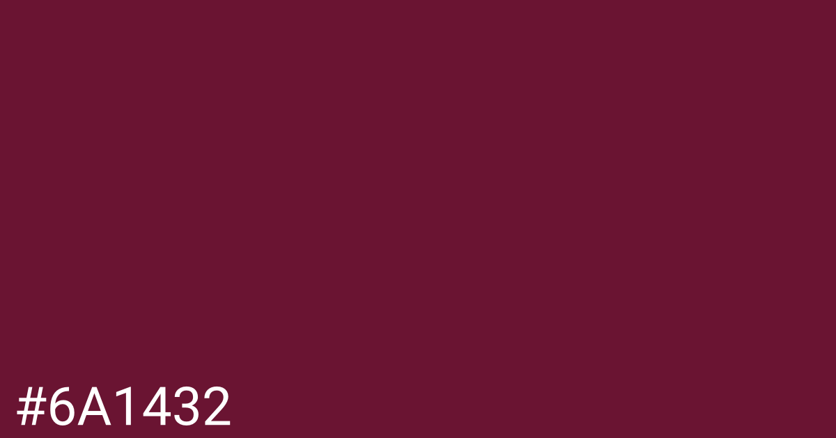 Hex color #6a1432 graphic