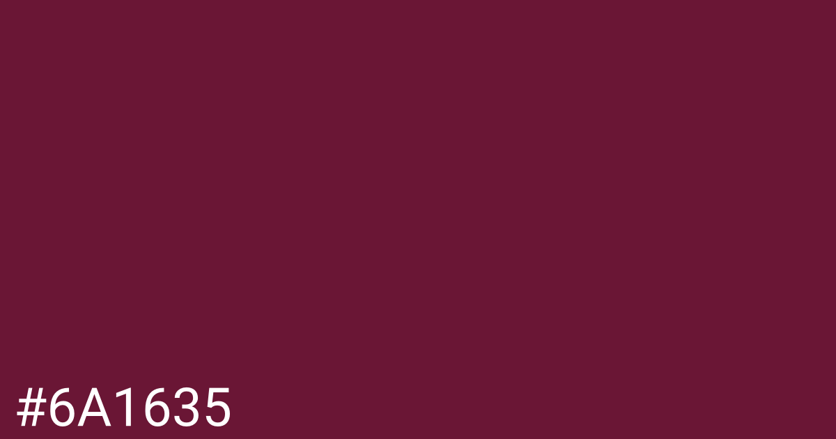 Hex color #6a1635 graphic