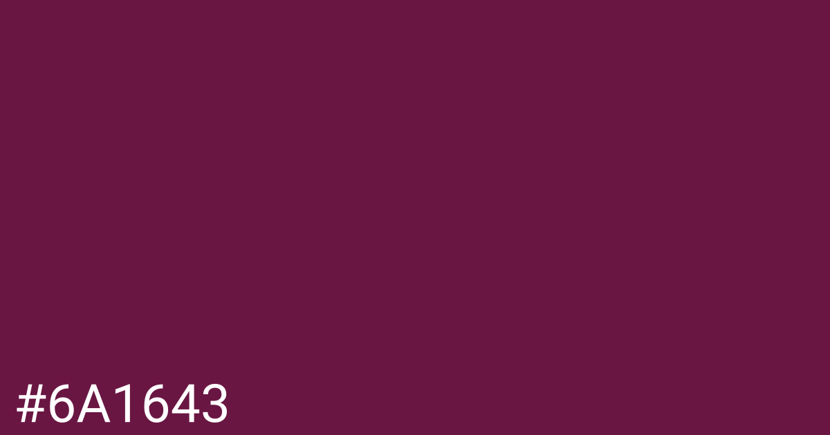 Hex color #6a1643 graphic