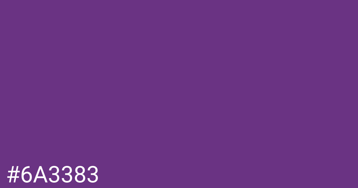 Hex color #6a3383 graphic