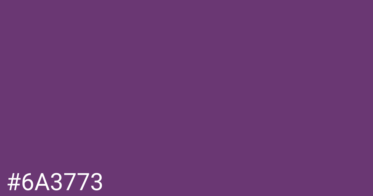 Hex color #6a3773 graphic