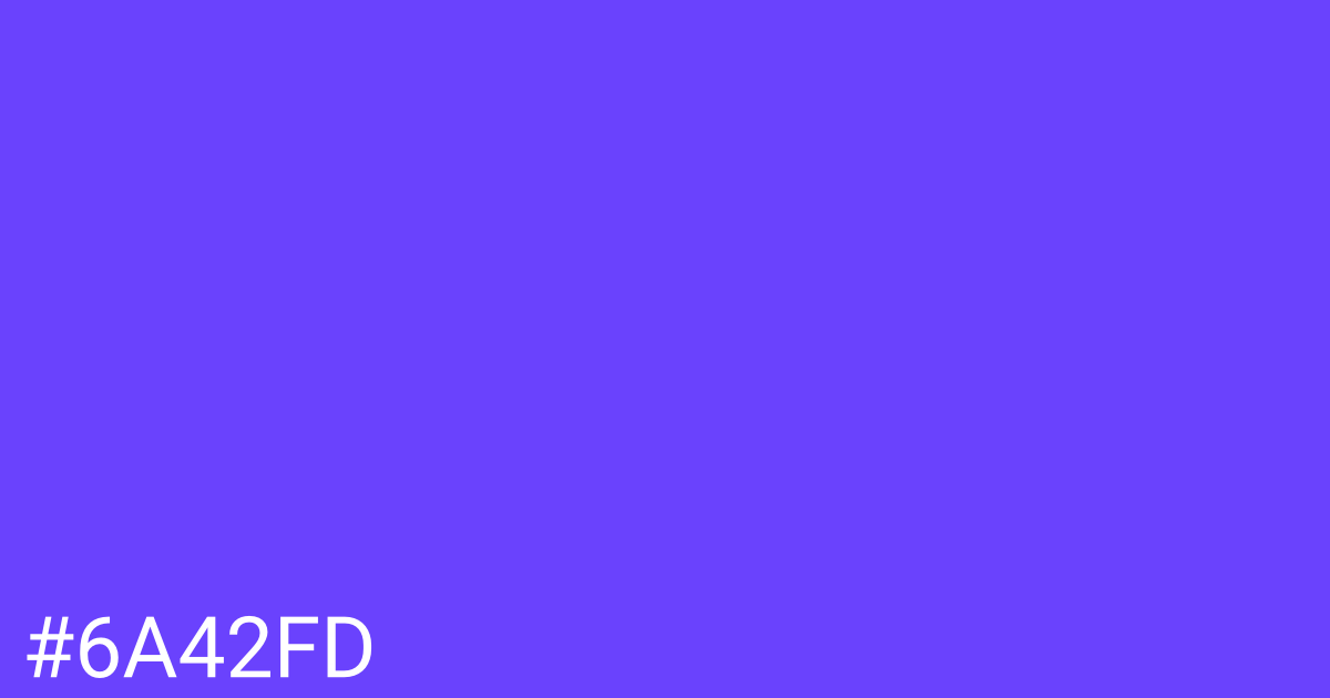 Hex color #6a42fd graphic