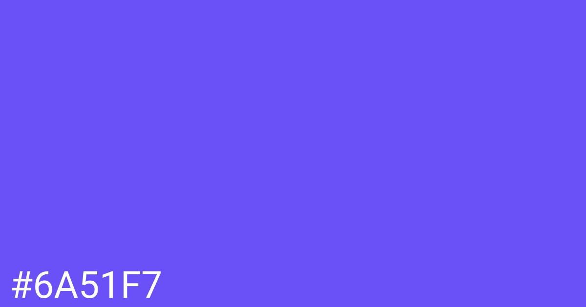 Hex color #6a51f7 graphic