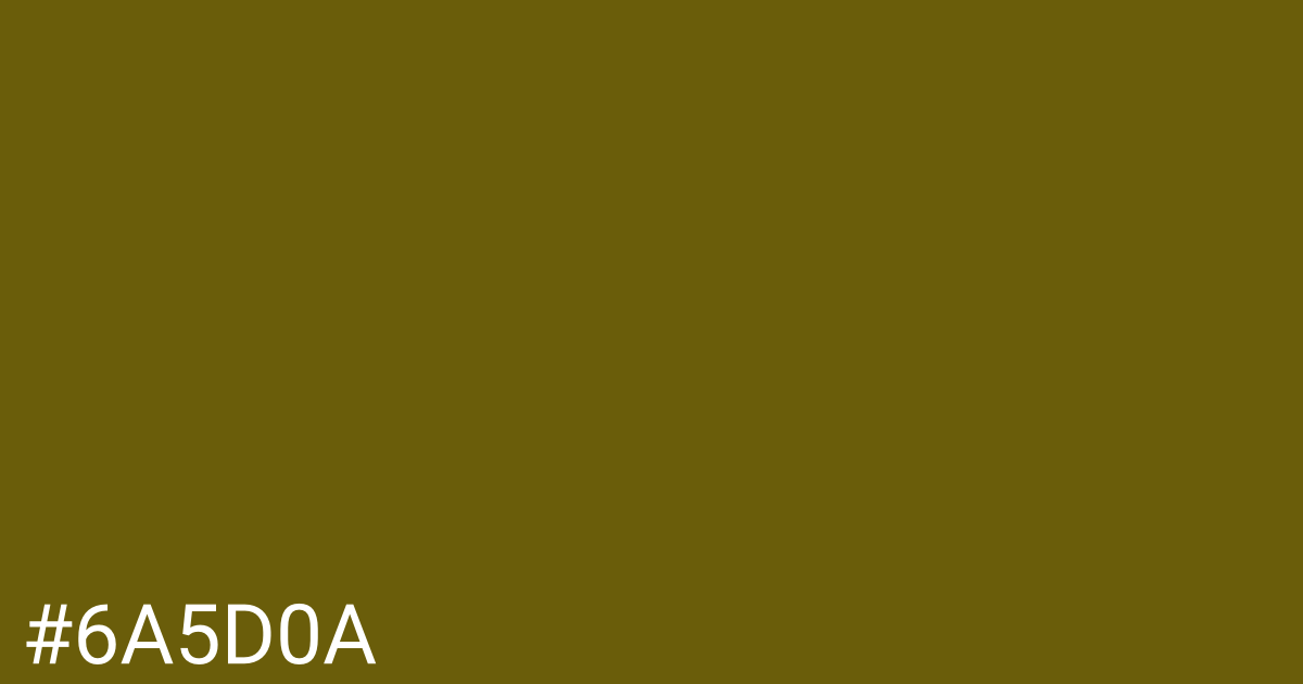 Hex color #6a5d0a graphic