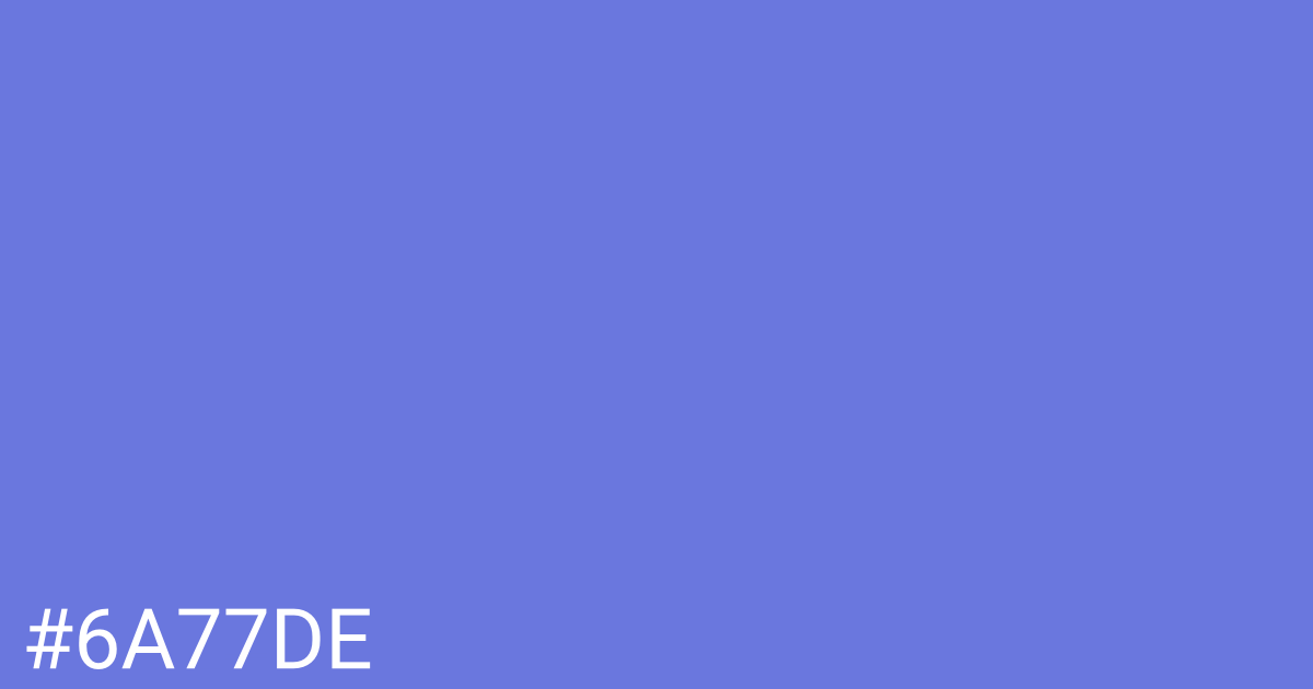Hex color #6a77de graphic